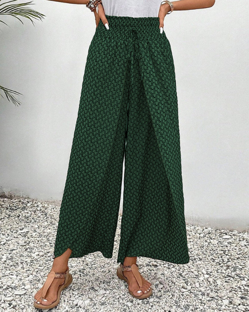 Lisette Wide-Leg Pants with Geometric Print
