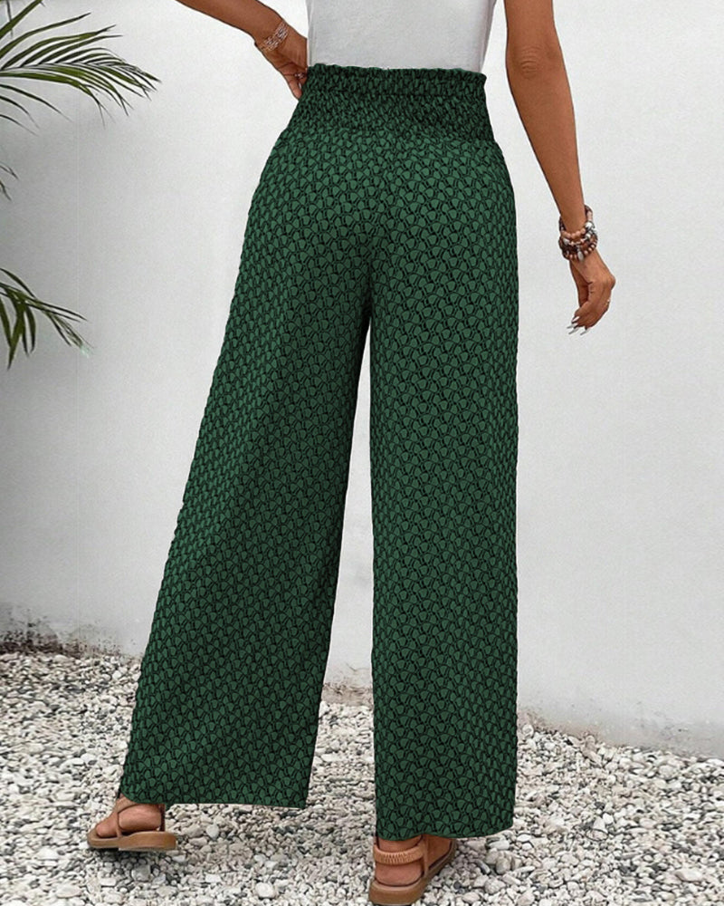 Lisette Wide-Leg Pants with Geometric Print