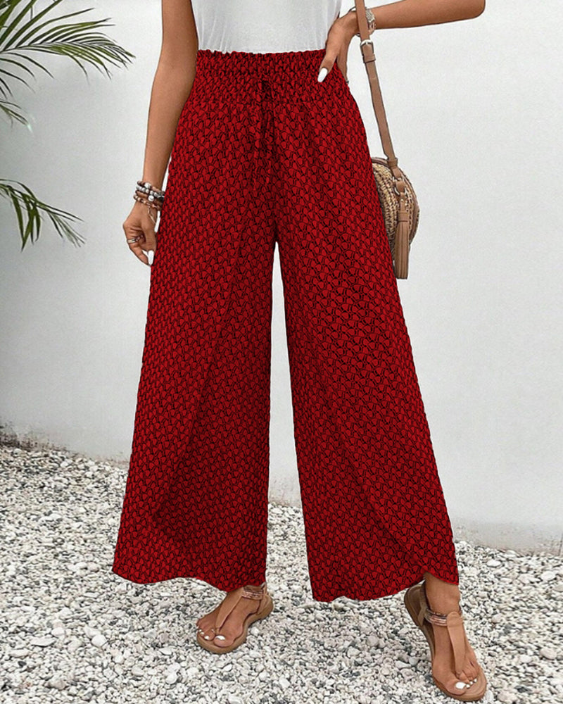 Lisette Wide-Leg Pants with Geometric Print