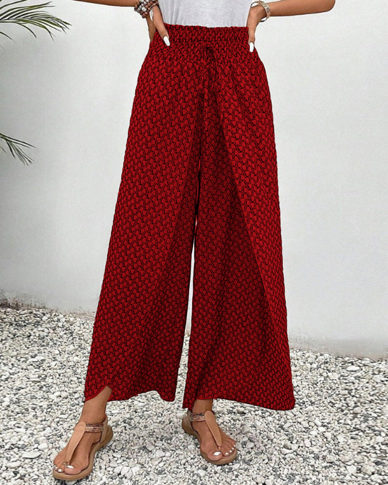 Lisette Wide-Leg Pants with Geometric Print