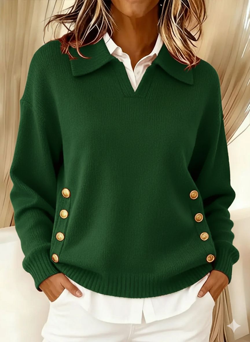 Erminia | Sweater with Polo Neck and Buttons