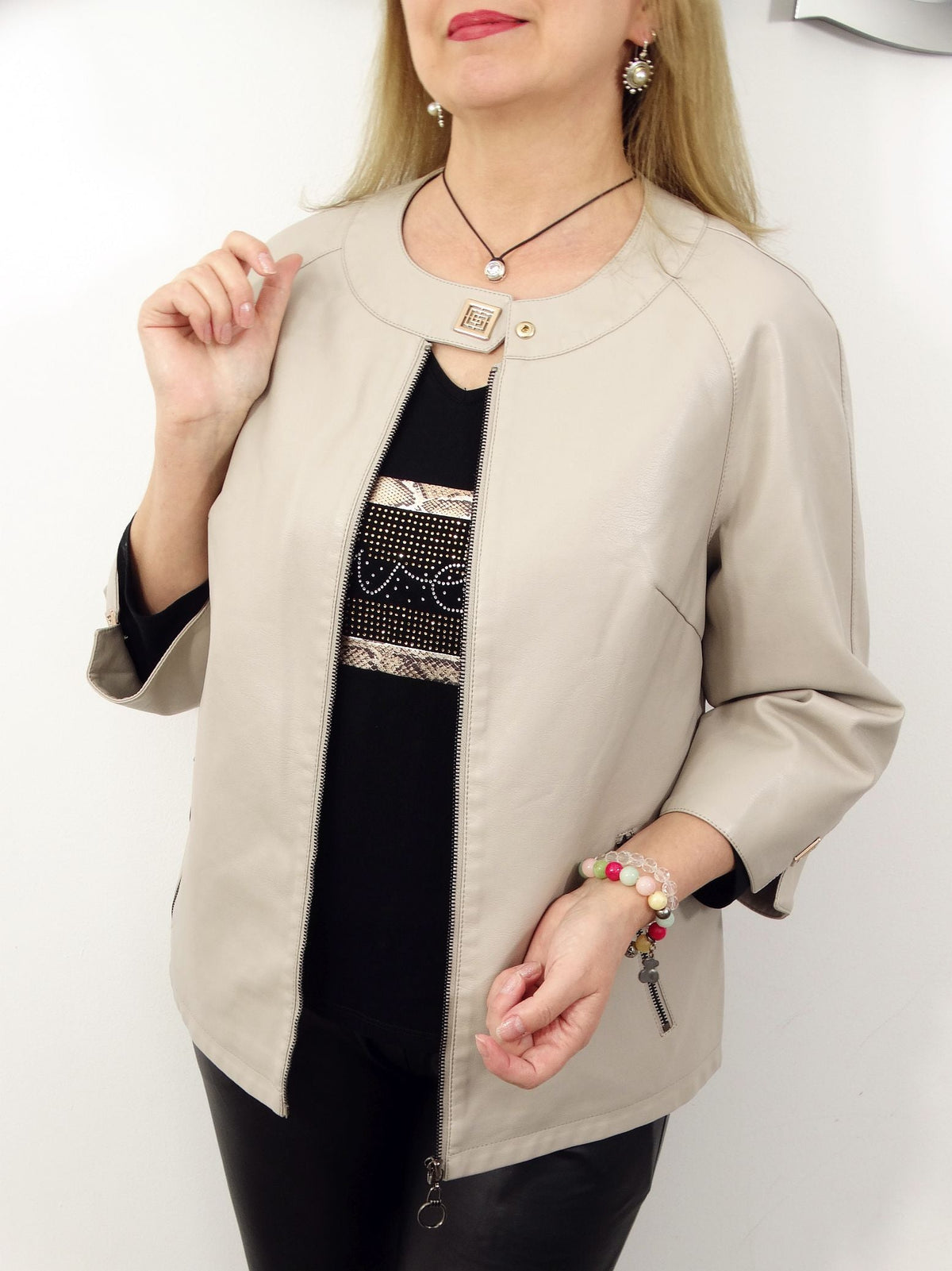 Cera | Stylish Faux Leather Jacket