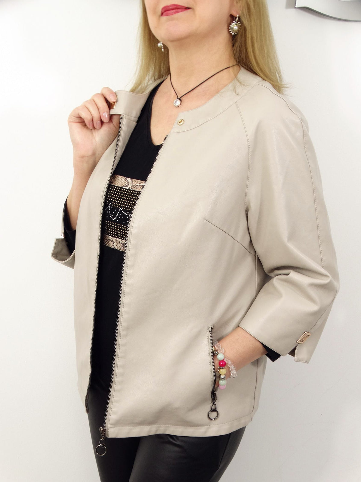Cera | Stylish Faux Leather Jacket