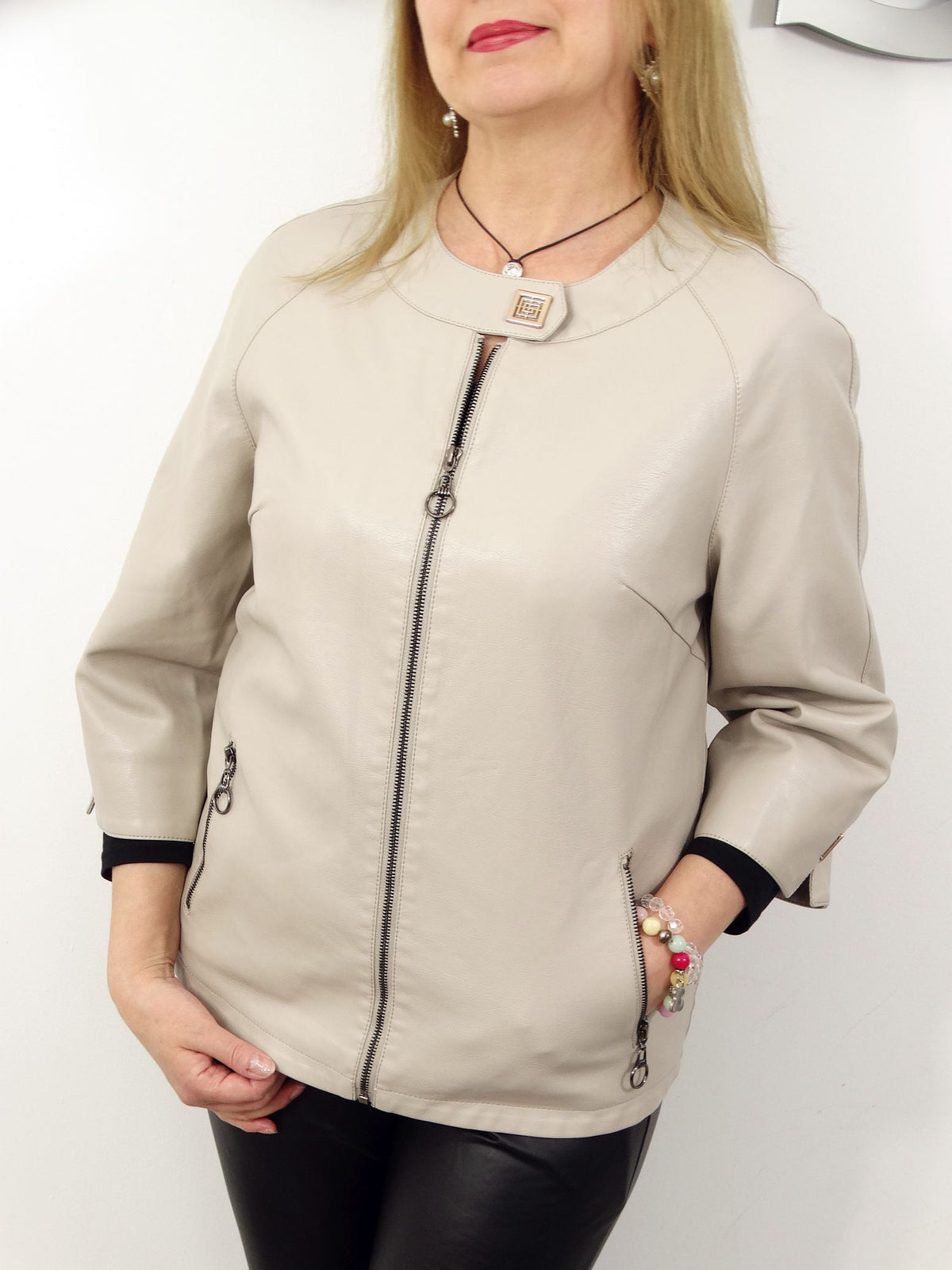 Cera | Stylish Faux Leather Jacket