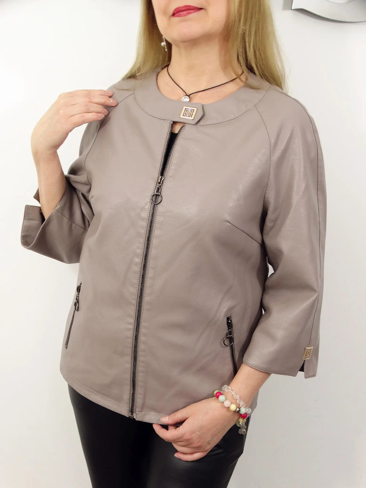 Cera | Stylish Faux Leather Jacket