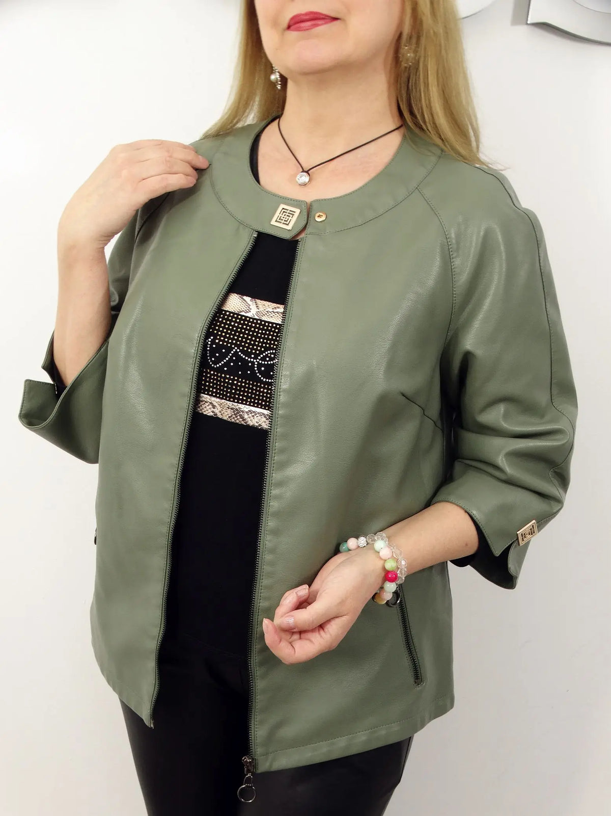 Cera | Stylish Faux Leather Jacket