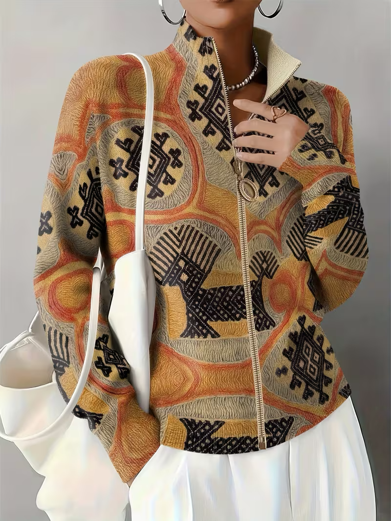 LINNET | FOLK TAPESTRY ZIP CARDIGAN