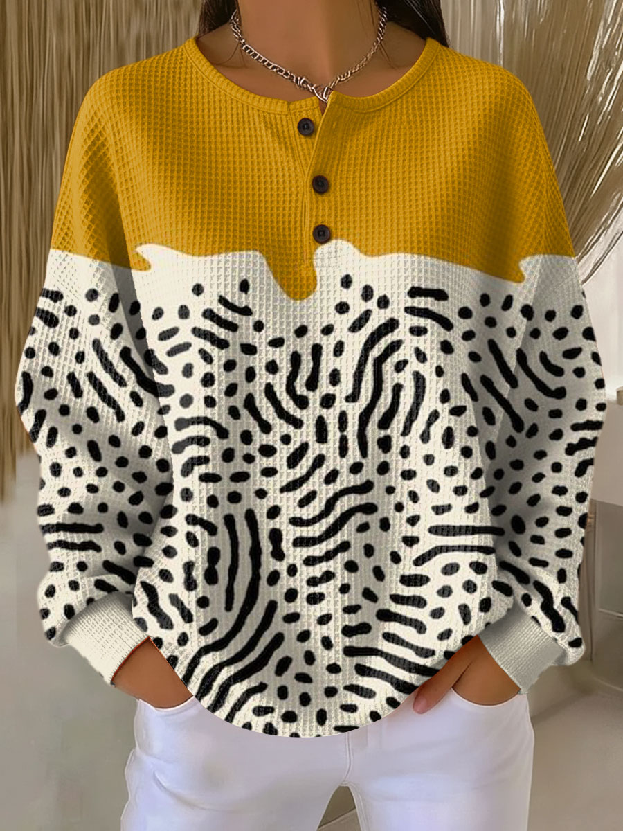 Anya | Color-Block Waffle Top