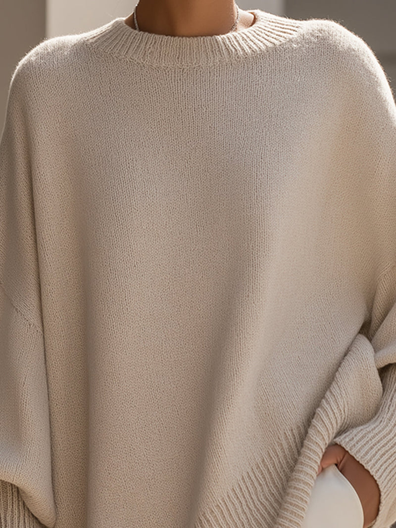Kimia - Oversized Knit Crewneck Sweater