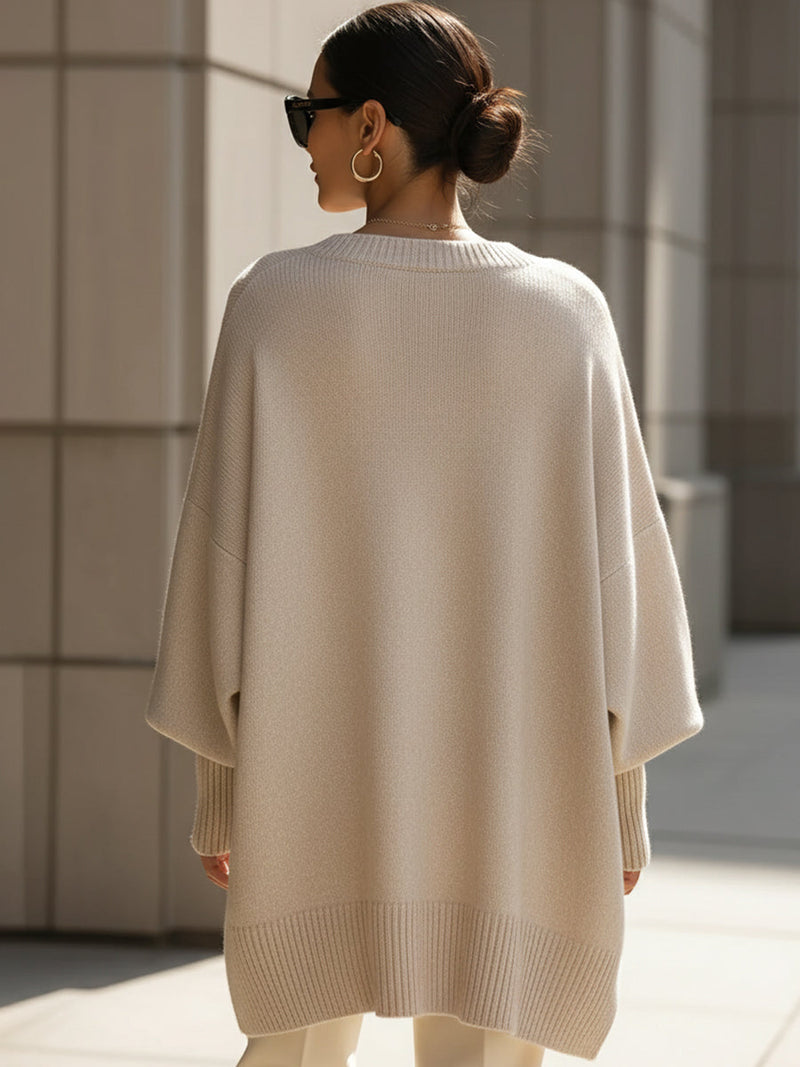 Kimia - Oversized Knitted Round Neck Sweater