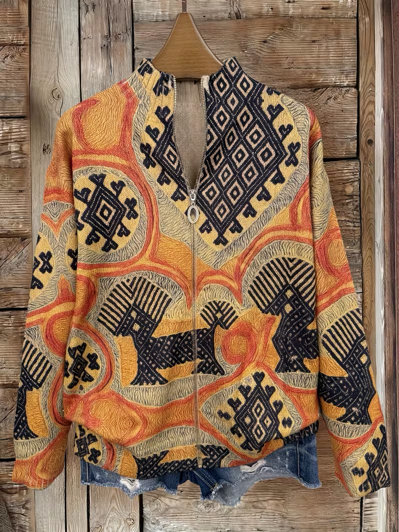 LINNET | FOLK TAPESTRY ZIP CARDIGAN