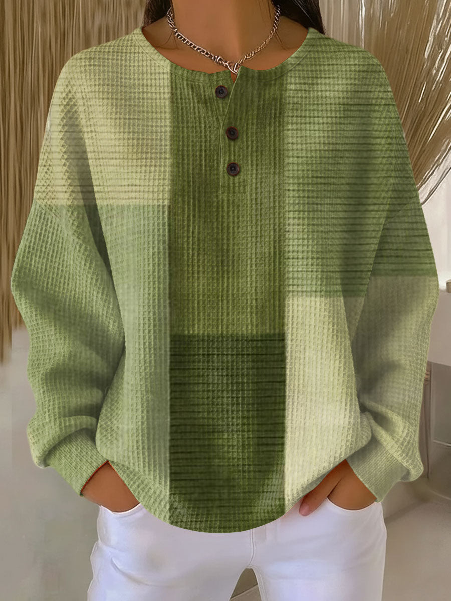 Georgina | Cozy Textured Henley Top