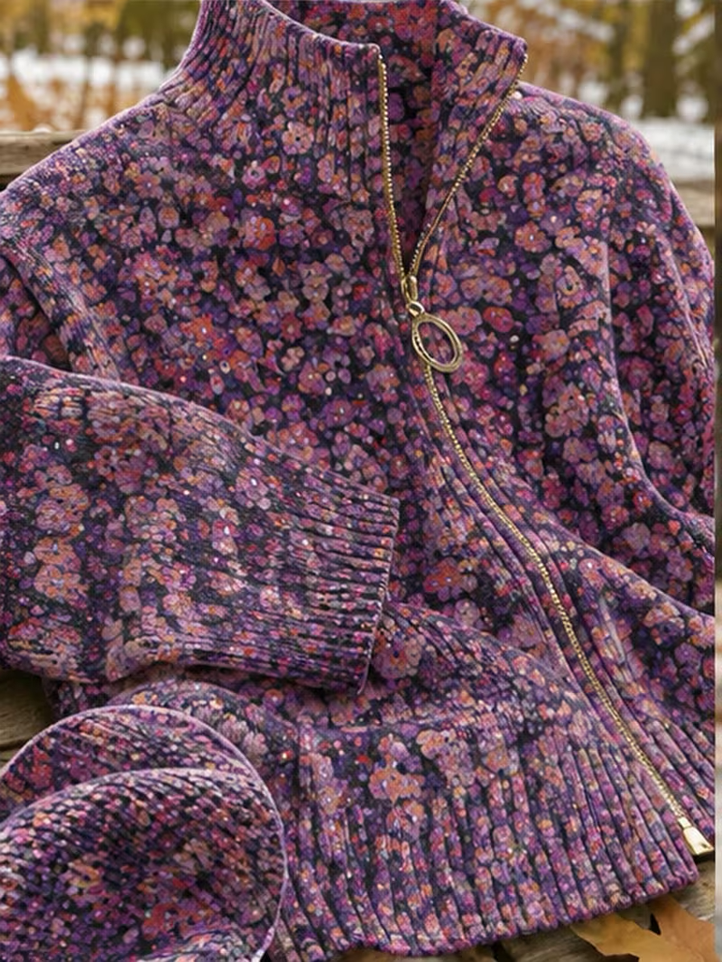MARIGOLD | VIOLET MEADOW ZIP CARDIGAN