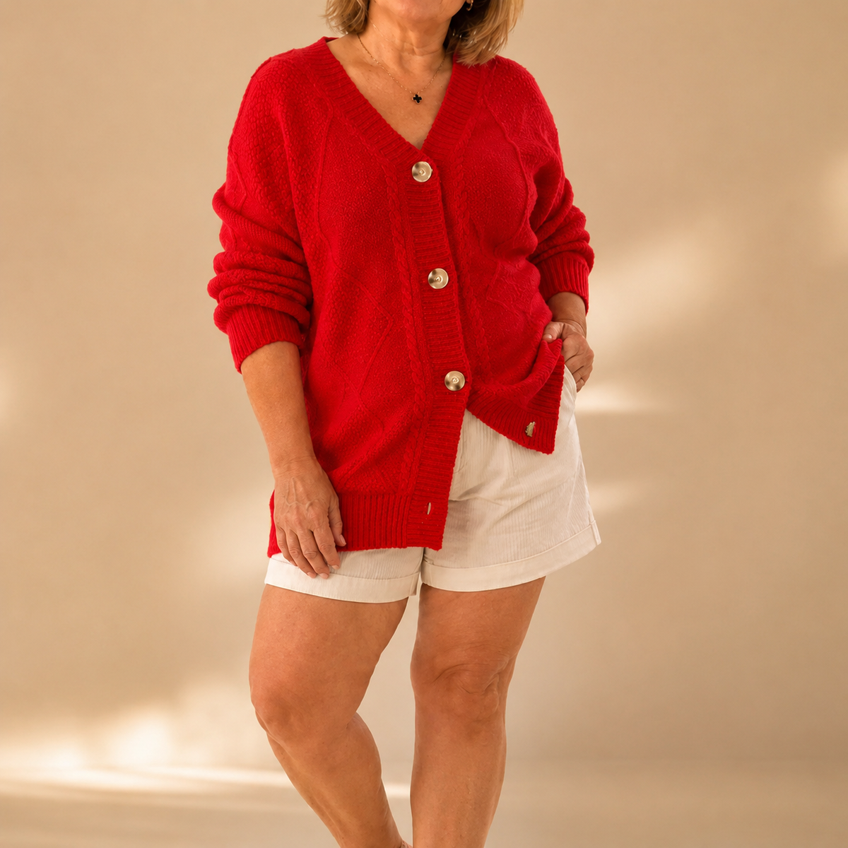 Karen | Soft Knit Vest with Buttons