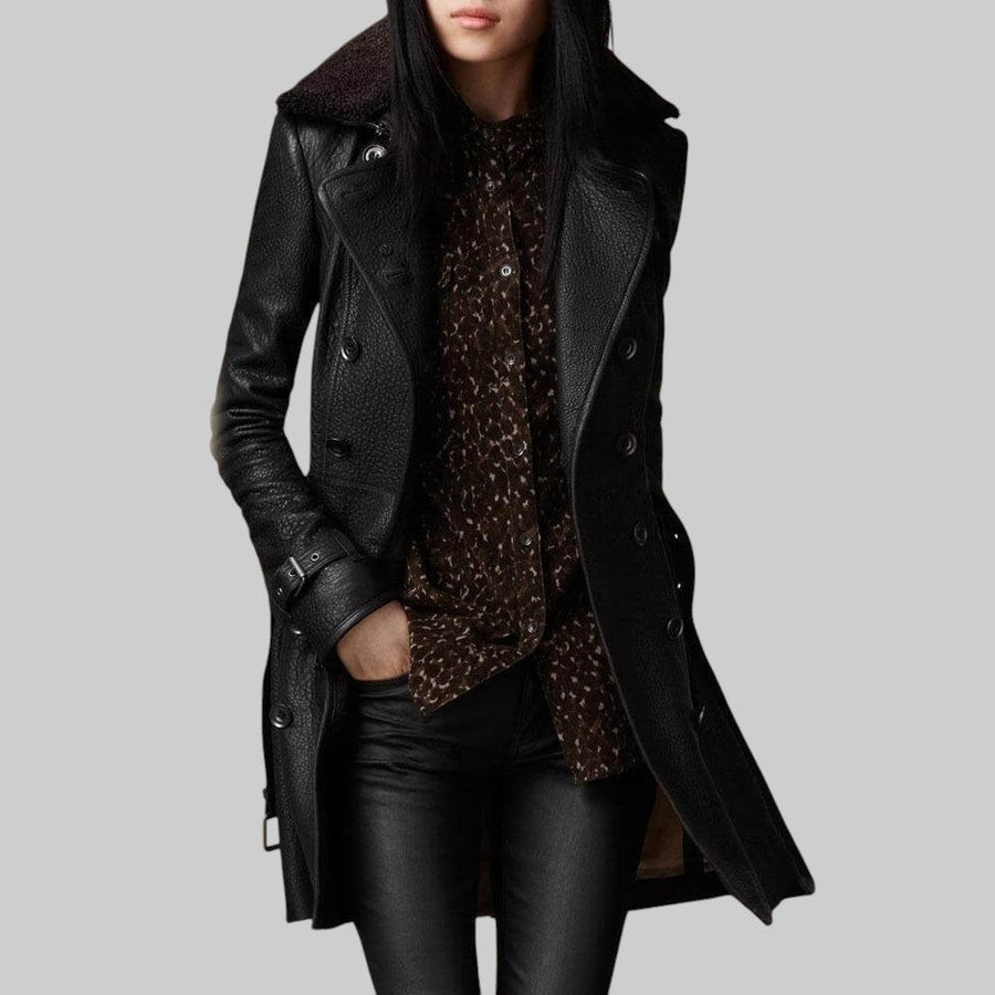 ZORA ™ | Elegant Leather Coat