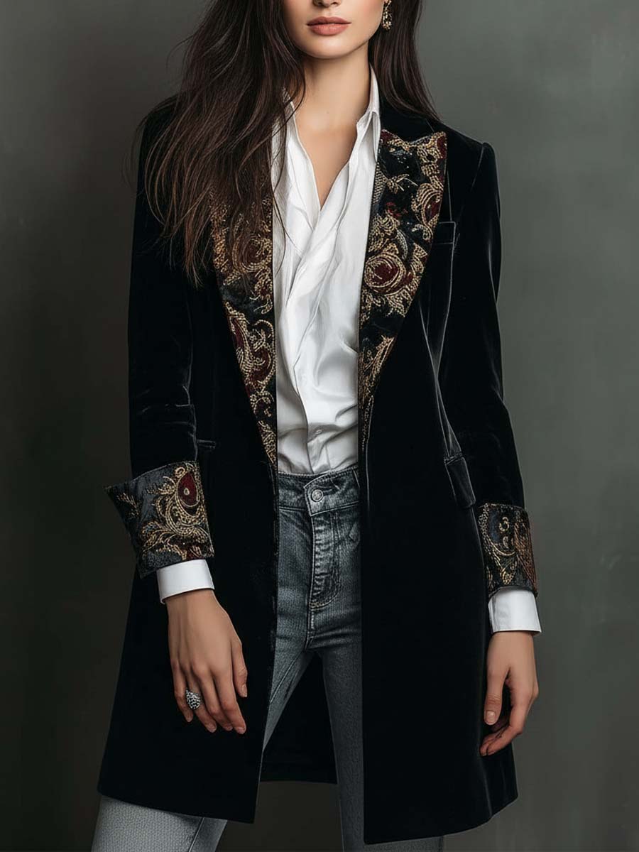 Julia | black blazer with baroque lapels
