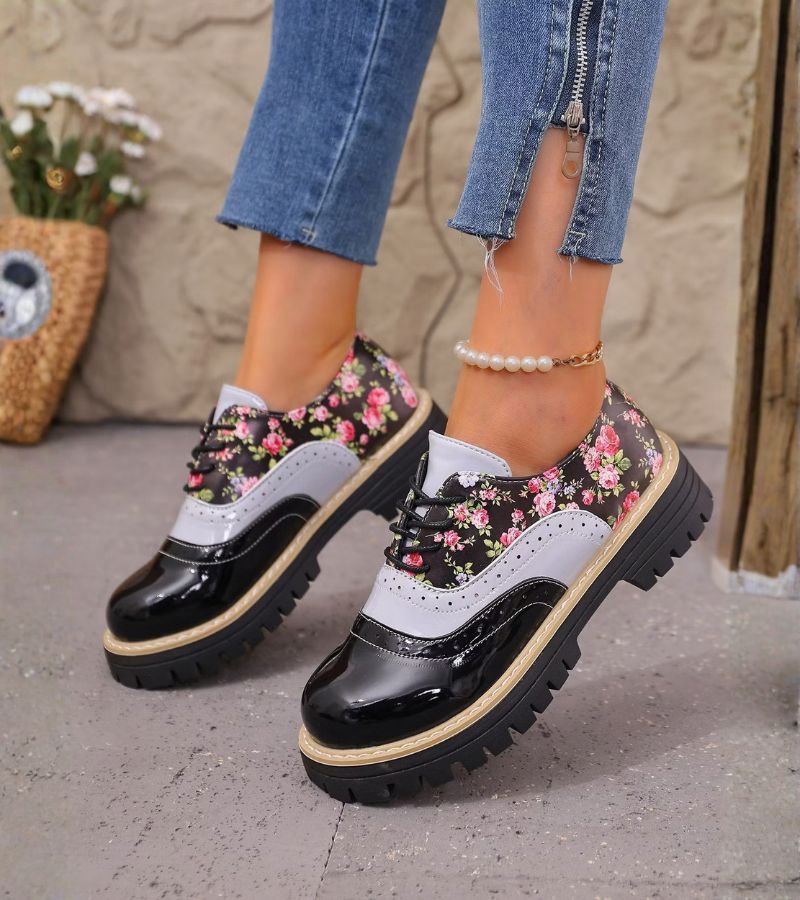 Rheaoova - Floral Oxford Shoes