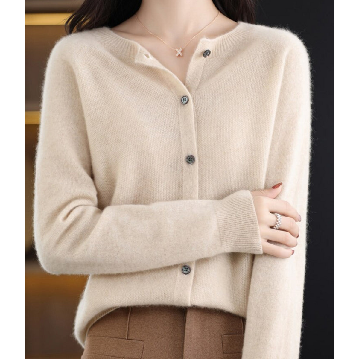 Luxury Merino Wool & Cashmere Cardigan