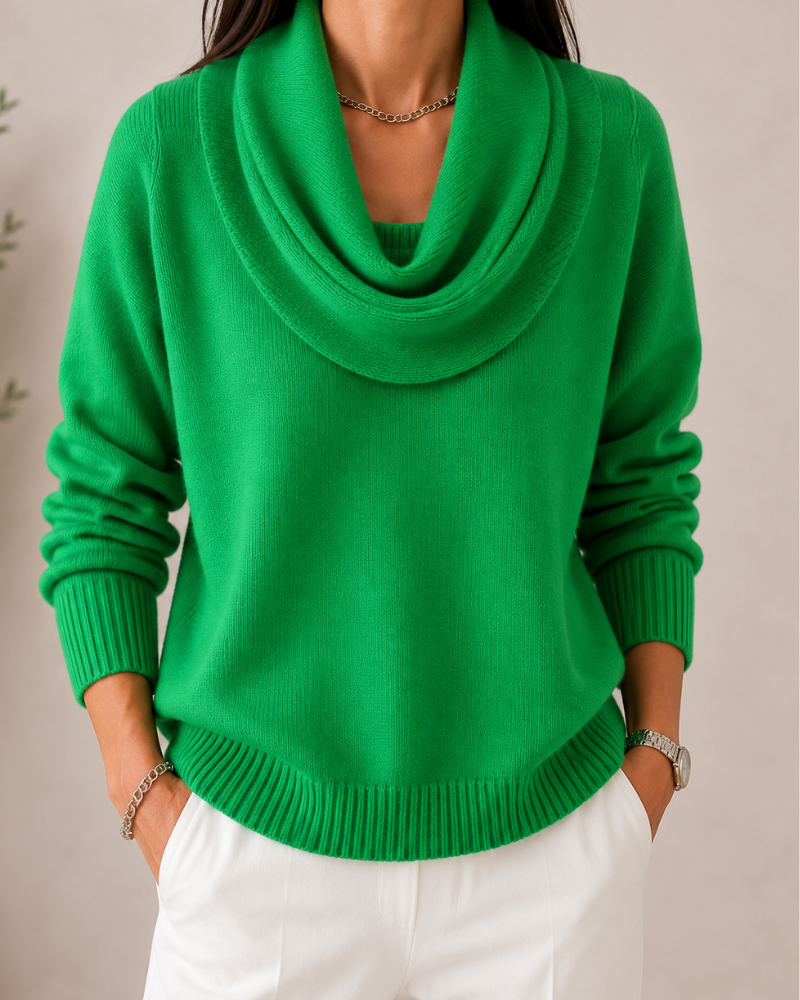 Caralina™ | Elegant Cowl Neck Knit Sweater