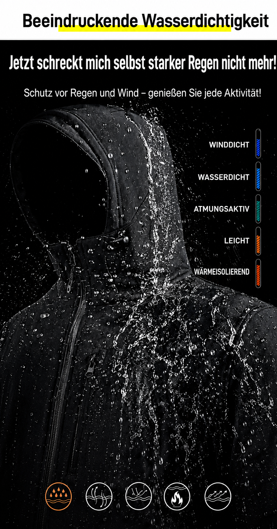 Kalvien | Waterproof and Windproof Men's Hooded Jacket