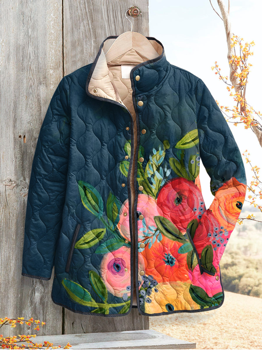 Ylenia | Quilted Floral Print Jacket For Women