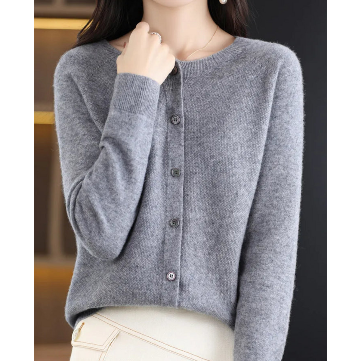 Luxury Merino Wool & Cashmere Cardigan