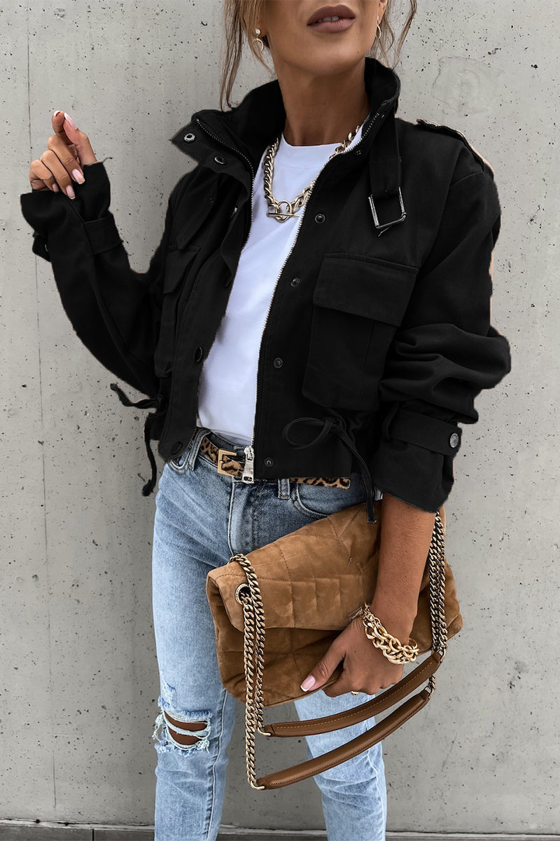 Alezza | Cool City Jacket with Button and Zipper Details