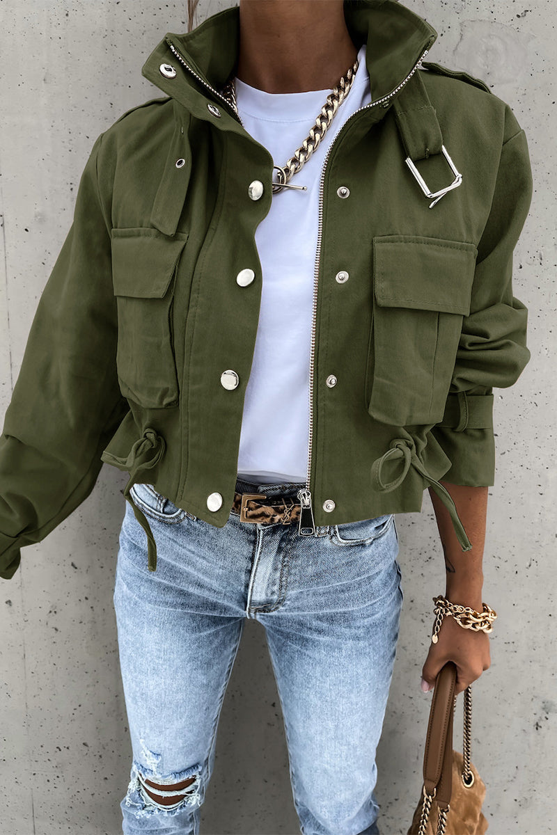 Alezza | Cool City Jacket with Button and Zipper Details