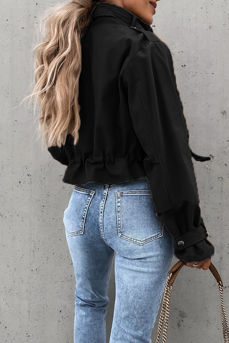 Alezza | Cool City Jacket with Button and Zipper Details