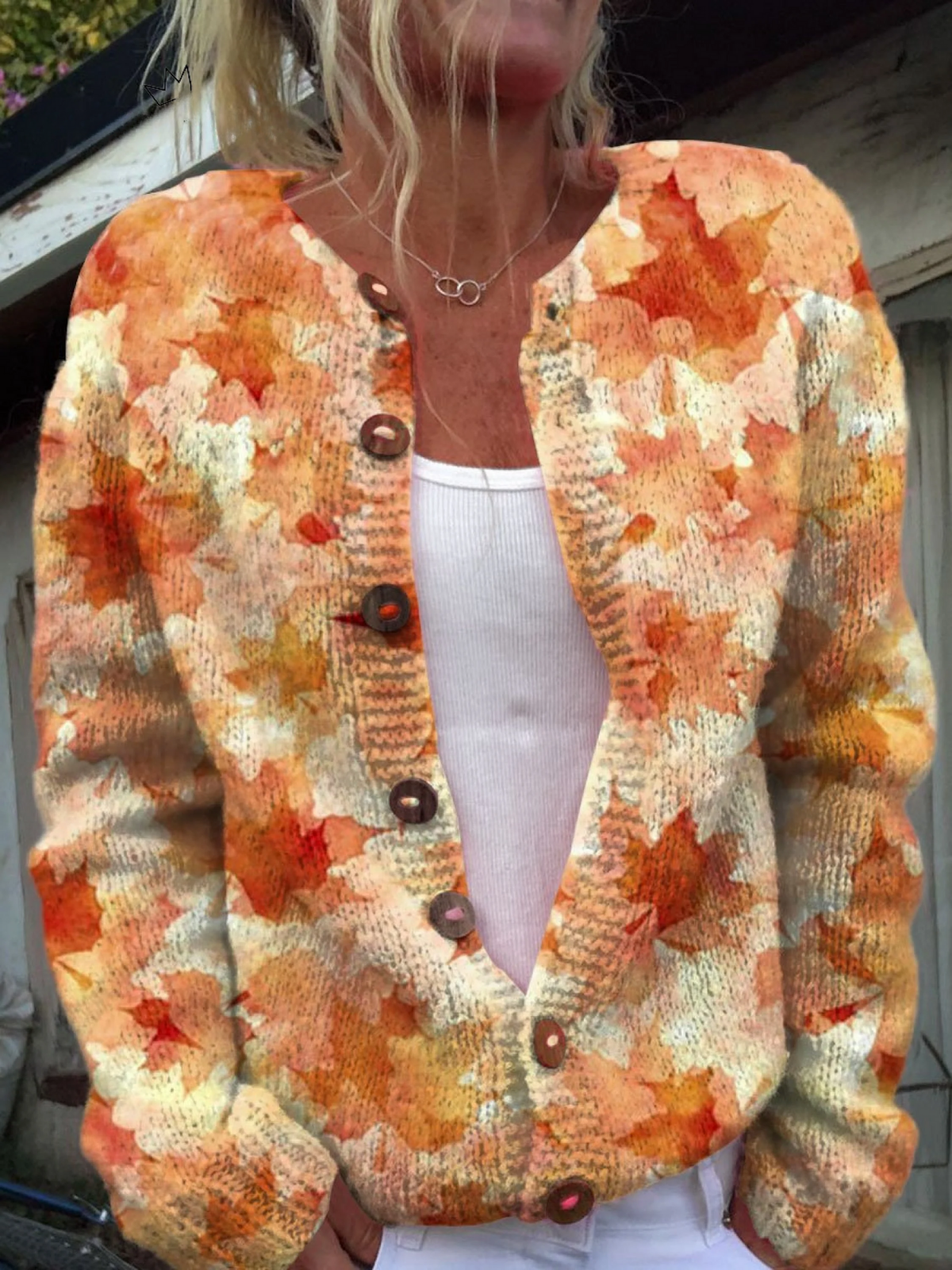 Briarwood | Autumn Maple Leaf Handmade Knit Cardigan