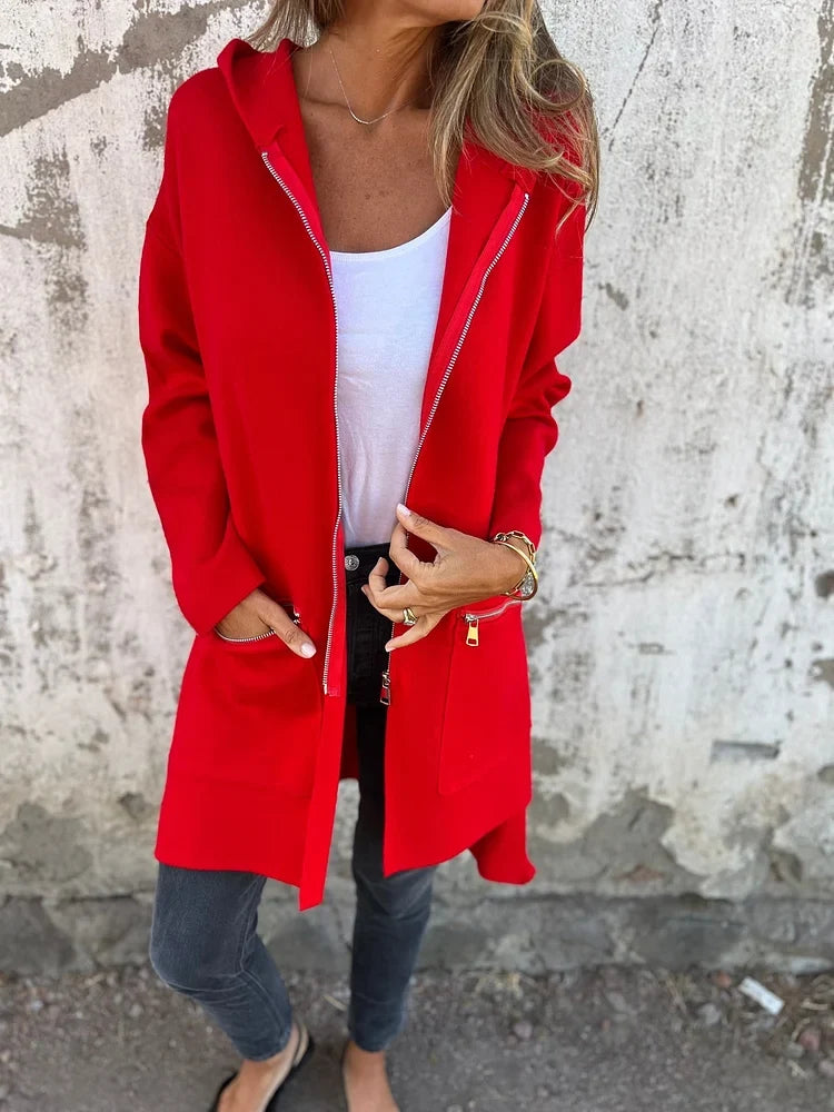 Ida | Round Neck Zipper Long Sleeve Casual Jacket