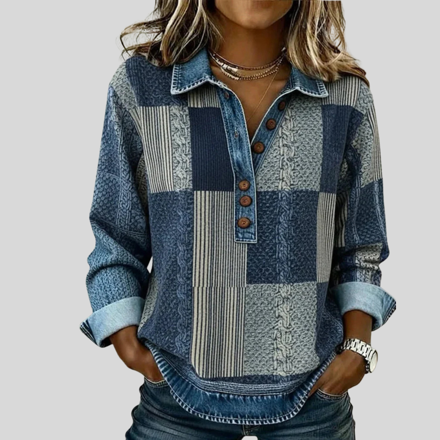 Seren - Colourblock Patchwork Sweatshirt