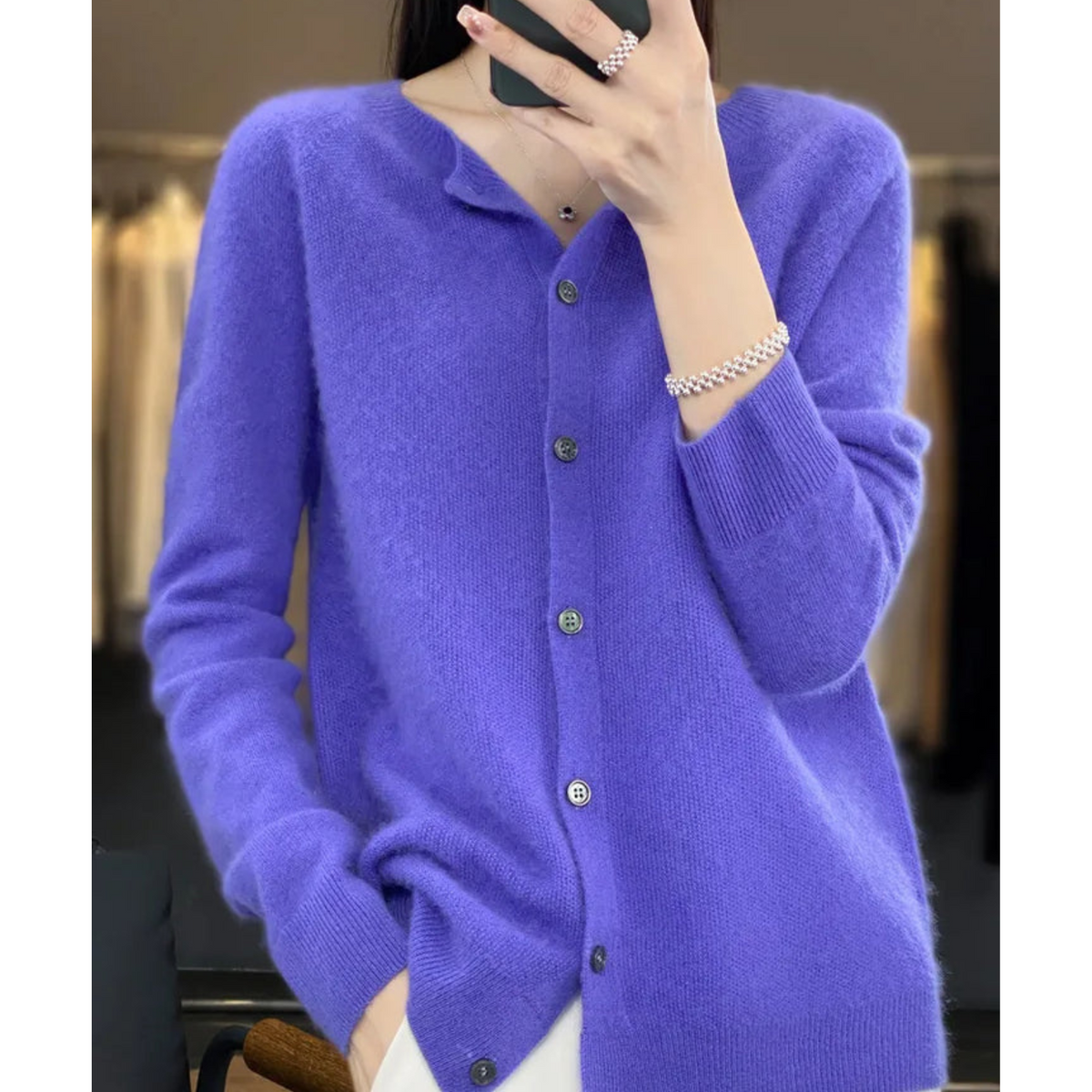 Luxury Merino Wool & Cashmere Cardigan