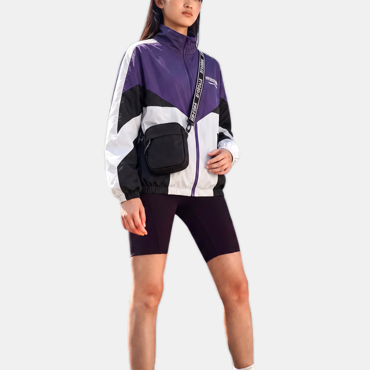 Women's Color Block Windbreaker Track Jacket Oversized