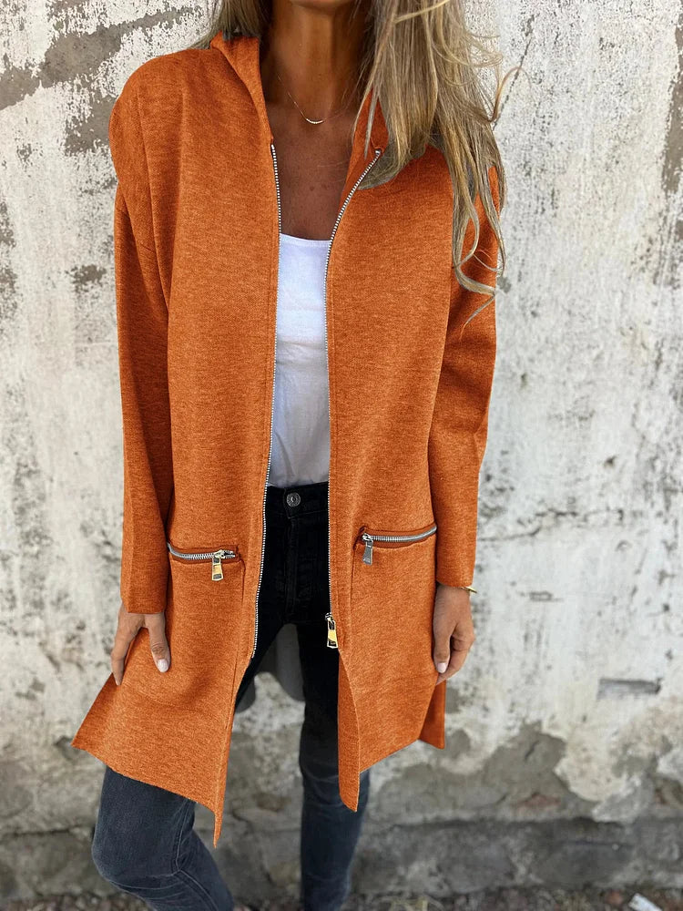 Ida | Round Neck Zipper Long Sleeve Casual Jacket