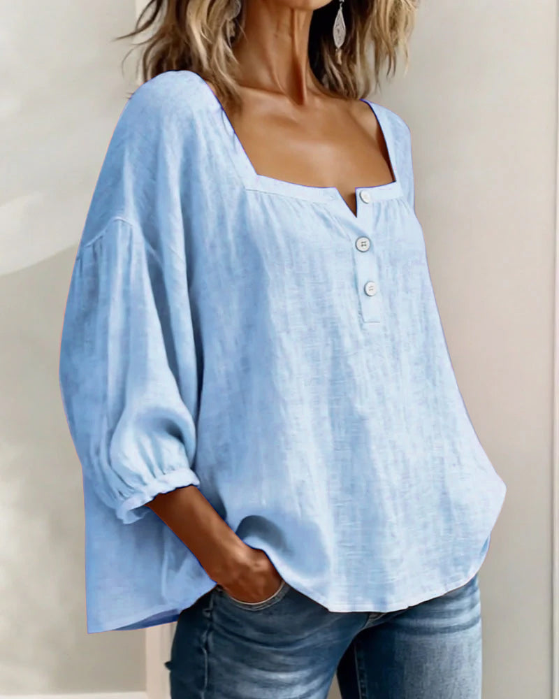 Fiona - Breezy Cotton Linen Blouse