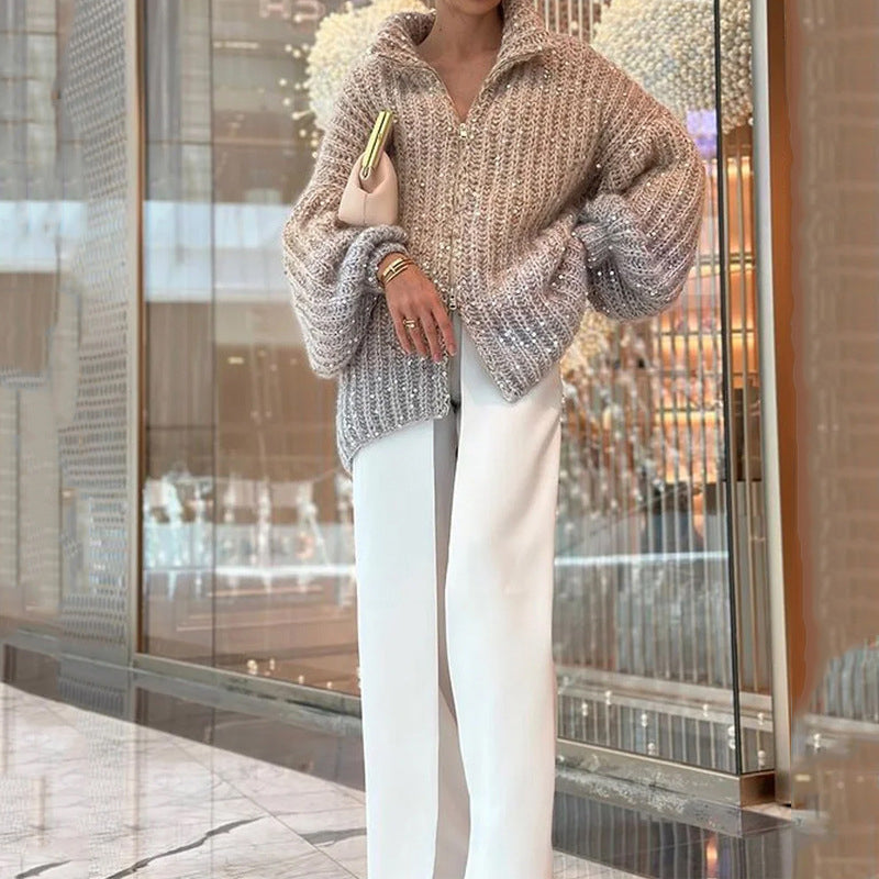 MaraKnit™ | Cardigan with Glitter Sequins