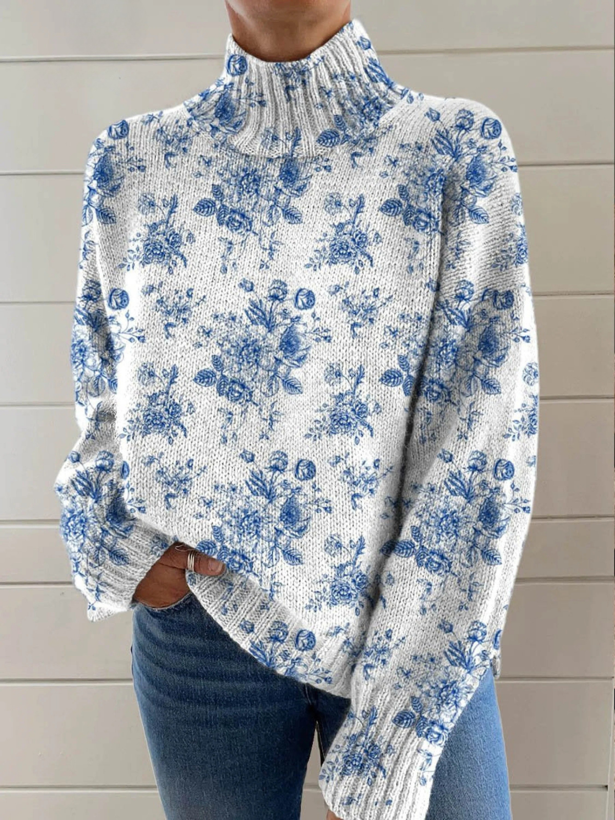 Faith | Floral High-Neck Sweater