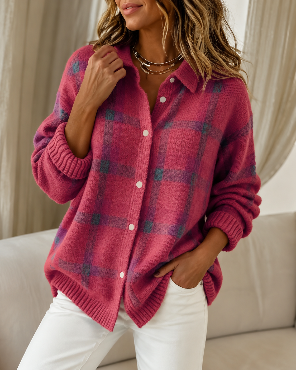 Tesa | Checked Knit Vest
