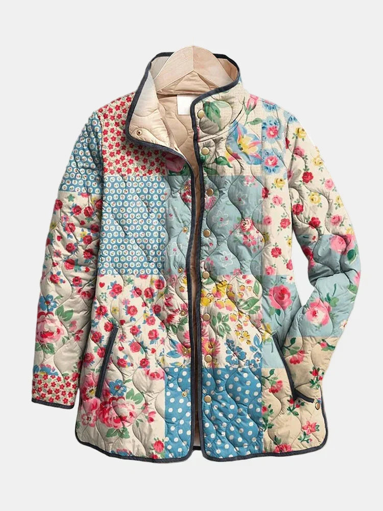 Lurafa | Floral Patchwork Quilted Jacket for Women