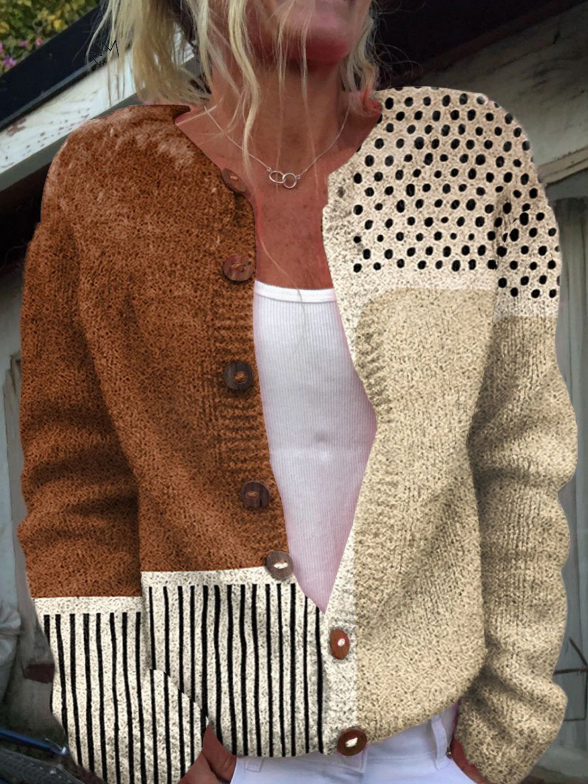 Eloise | Patchwork Knit Handmade Knit Cardigan