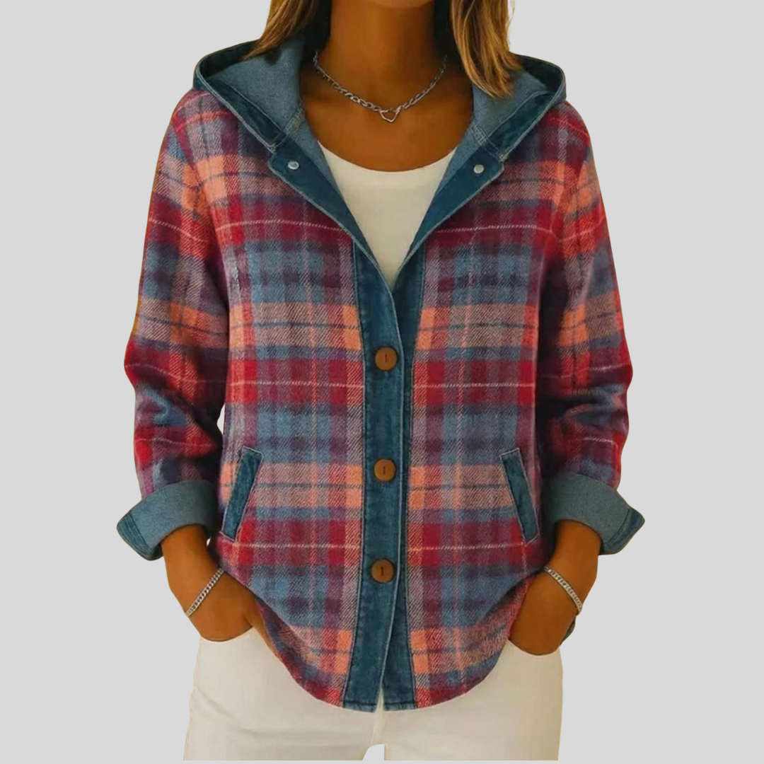 Heather - Hooded Checked Shacket