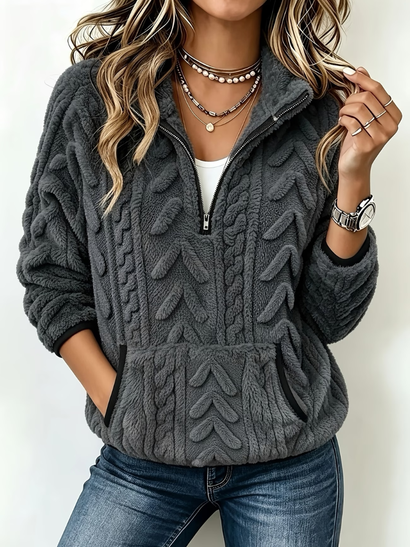 Mirella | Soft Women's Sweater with Half Zip