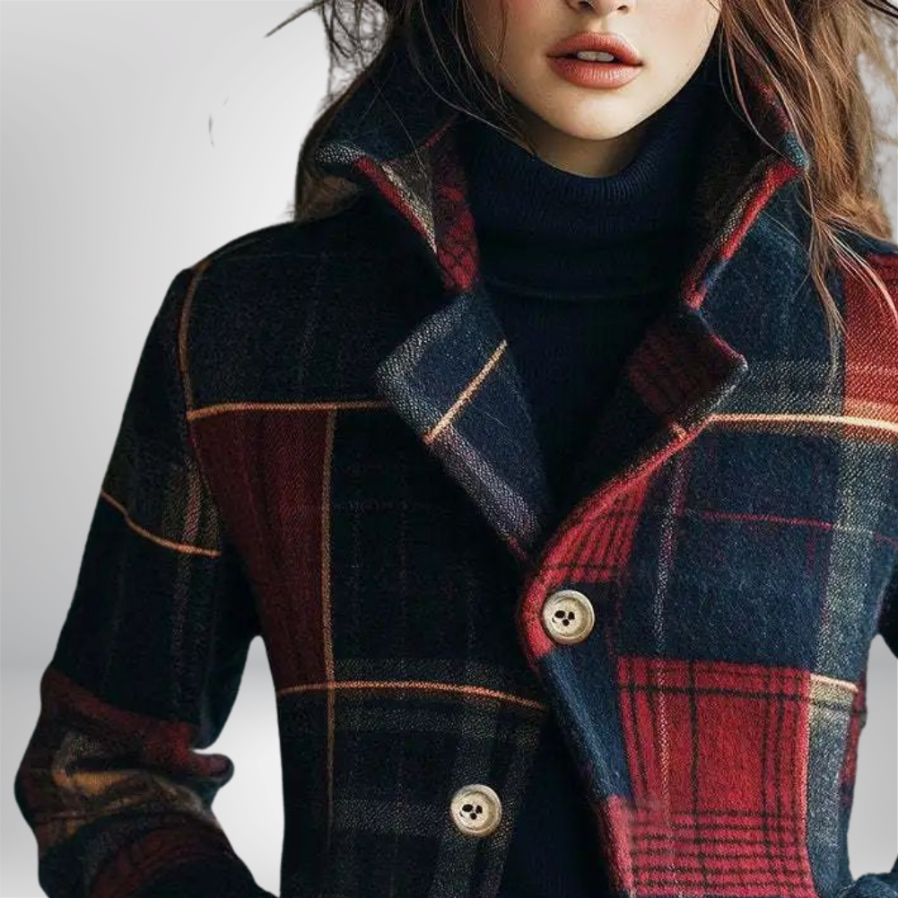 Hana | Classic Wool Jacket with Check Pattern