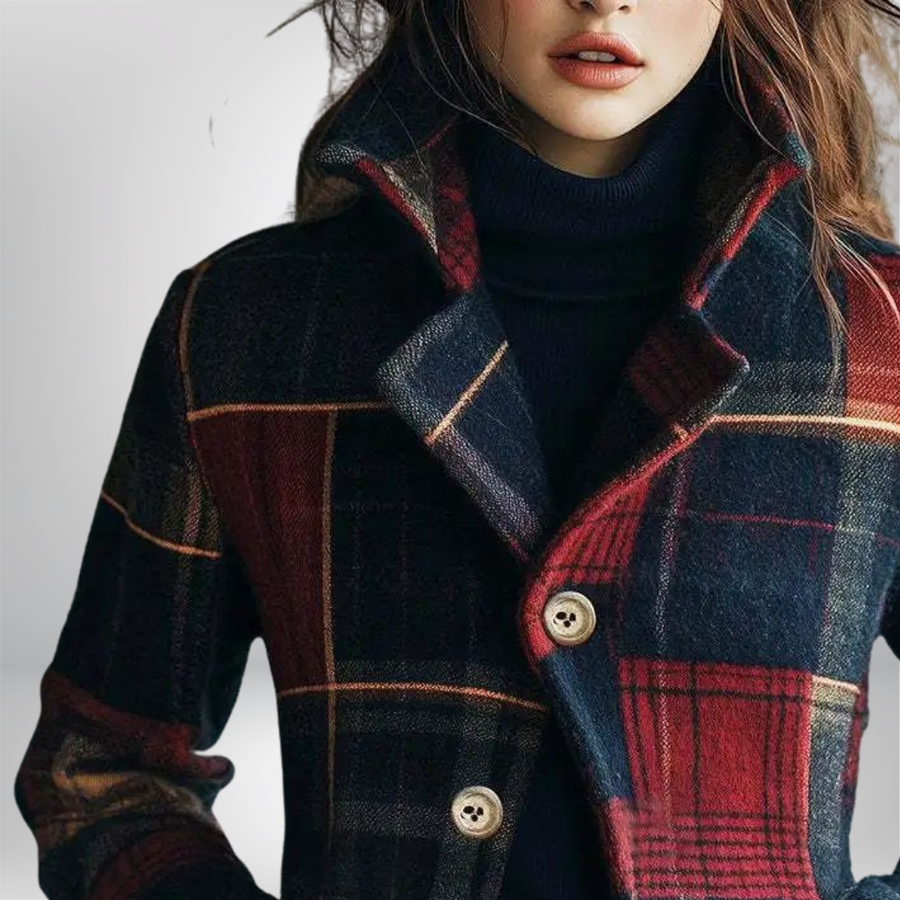 Hana | Classic Wool Jacket with Check Pattern