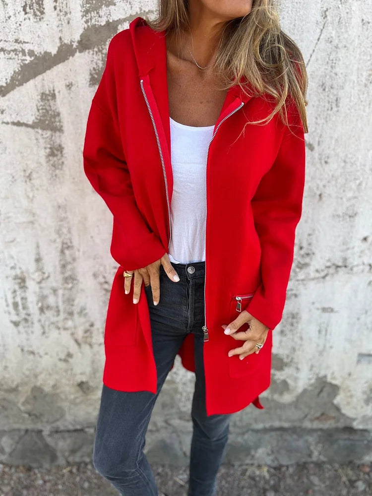 Ida | Round Neck Zipper Long Sleeve Casual Jacket