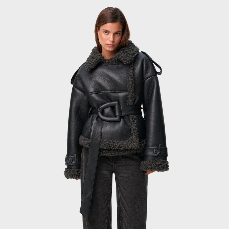 Nikola™ | Leather Coat with Belt