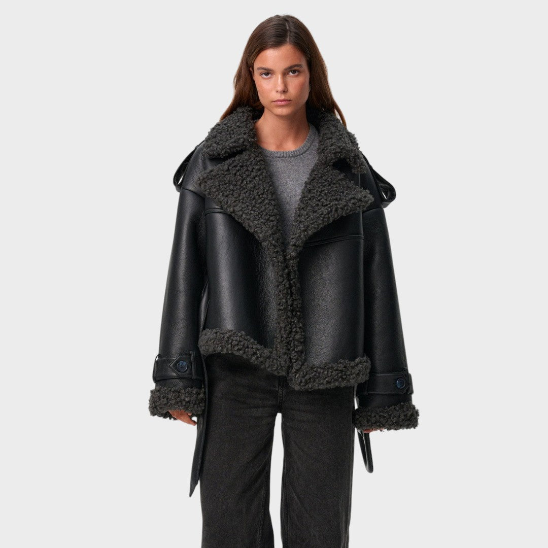 Nikola™ | Leather Coat with Belt
