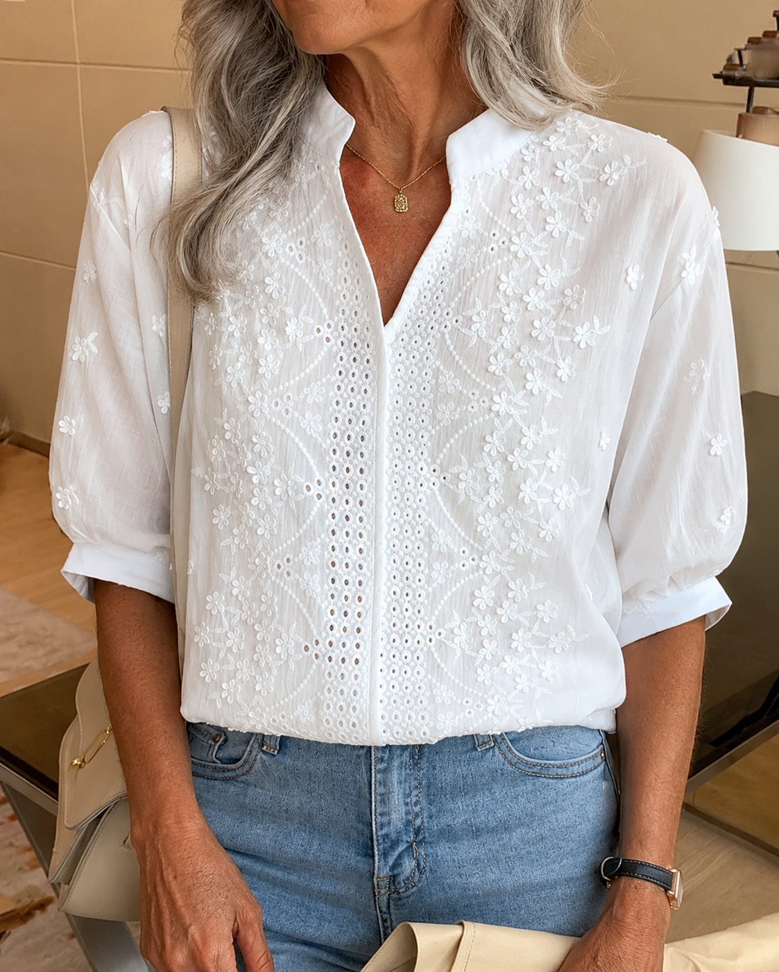 Emily | V-Neck Puff Sleeve Blouse
