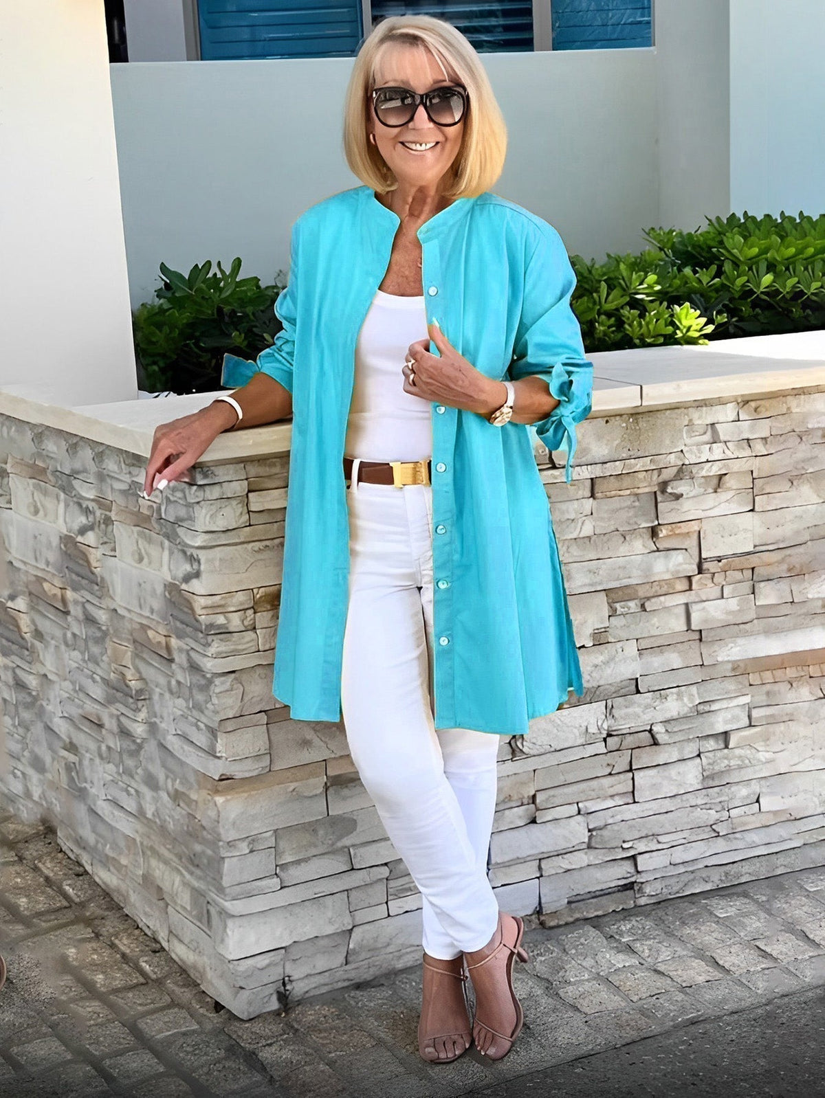 Tesla | Long Cotton Shirt Jacket for Women